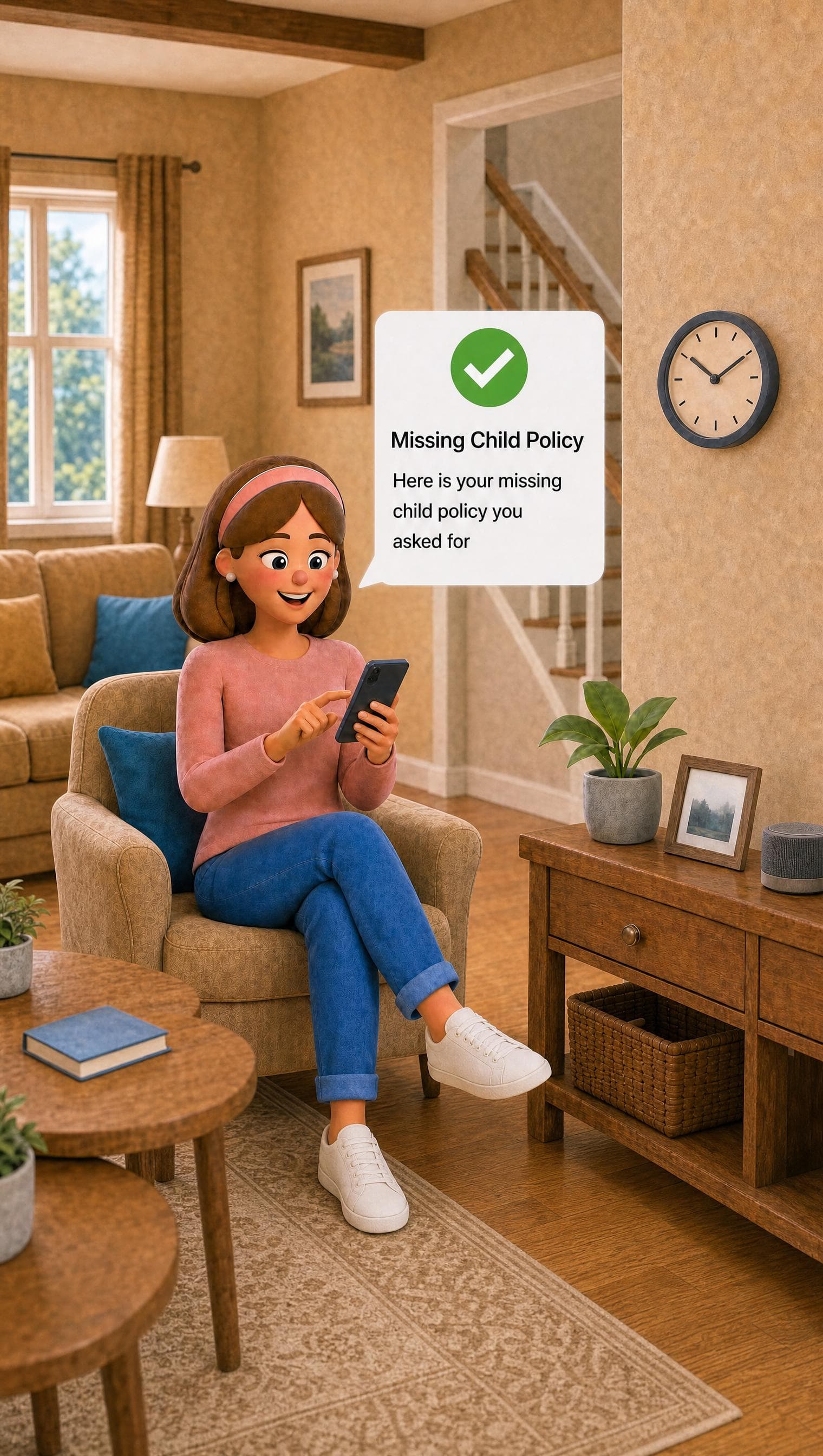 A care worker finding her home’s policy on a phone.